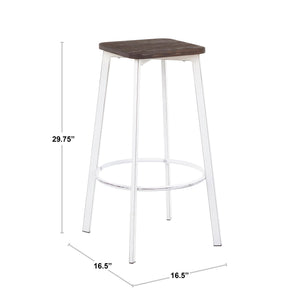 Clara - Industrial Square Barstool (Set of 2) - Espresso