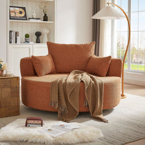 360° Swivel Accent Barrel Chair With 3 Removable Pillows For Living Room