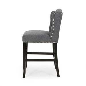 Vienna - Fabric Tufted Counter Stool With Nailhead Accents (Set of 2)