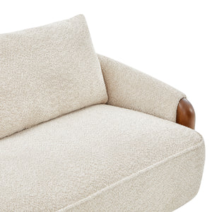 75 In. Curved Boucle Upholstered Sofa