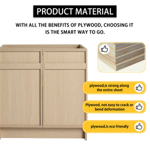 Freestanding Bathroom Vanity With Resin Sink & Soft Close Cabinet Doors