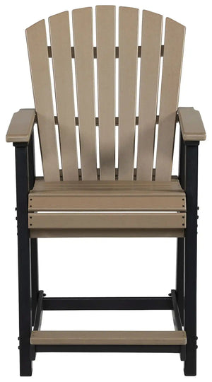 Fairen Trail - Barstool (Set of 2) - Black / Driftwood - Best Buy Furniture
