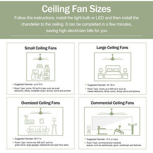 52" Solid Wood Blades Ceiling Fan with Light and Remote Control