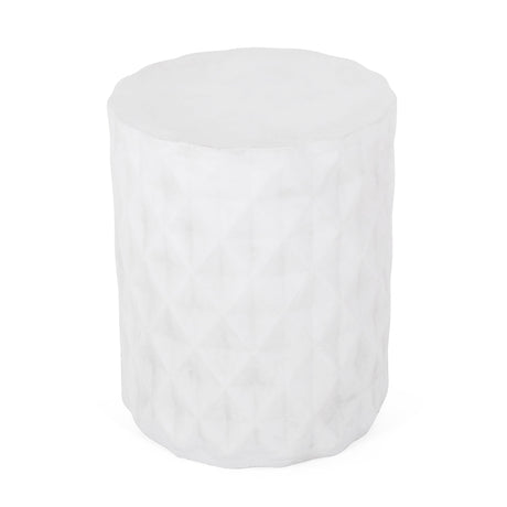 Outdoor Lightweight Concrete, Side Table - Antique White
