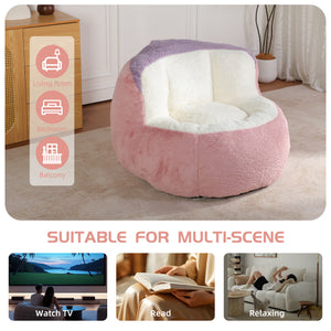 Oversized Multicolor Faux Fur Bean Bag Chair