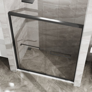 Goodyo Double Sliding Glass Shower Door 60 in. W x 72 in. H