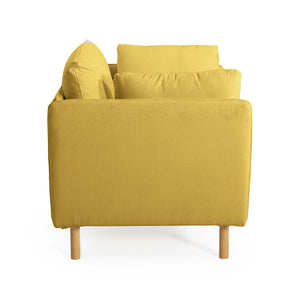 Modern Upholstered Accent Chair With Soft Cushions, Sleek Armrest Design