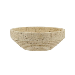 Cement Ribbed Decorative Bowl