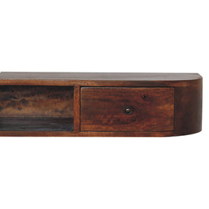 Solid Wood Lunar 2-Drawer Floating Console, 1 Open-slot