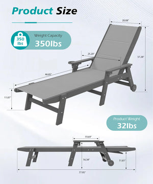 Outdoor Pool Lounge Chairs Set of 2