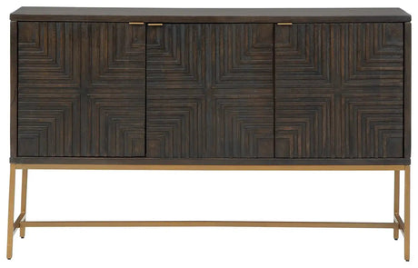 Elinmore - Accent Cabinet - Brown / Gold Finish - Best Buy Furniture