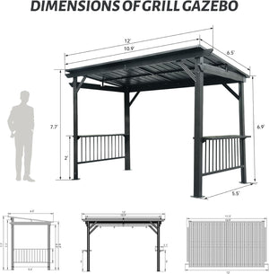 6.5x12FT Hardtop Grill Gazebo