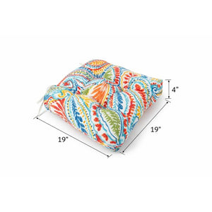 Outdoor Chair Cushions Set of 8 - Tufted Waterproof Seat Pads