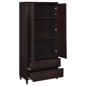 Nestor - 2 Drawer Tall Accent Cabinet With 2 Doors - Rustic