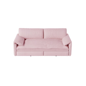 Pull Out 3 In 1 Convertible Sleeper Sofa With Side Storage, Multi Functional