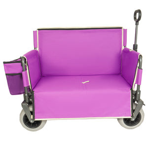 3-in-1 Heavy-Duty Folding Wagon Cart with Bench Seat & Storage