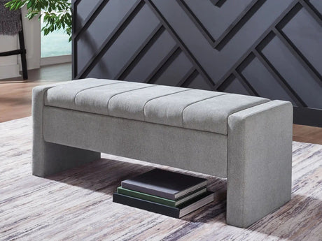 Akselman - Storage Bench - Gray - Best Buy Furniture