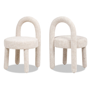 Penny Round Arched Fully Upholstered Dining Side Chair, Set of 2