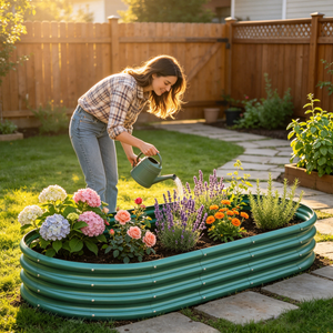 Galvanized Raised Garden Bed 8x4x1ft