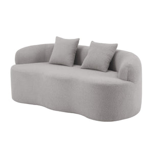 Curved Loveseat Sofa With Round Armrest