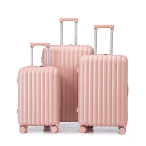 20" / 24" / 28" 3 Pieces / Set Spinner Wheel Luggage, Carry On Suitcase, With Cup Holder & USB Port & Phone Holder