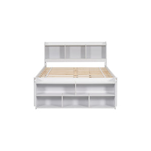Bed With Bookcase Headboard, Under Bed Storage Drawers And Bed End Storage Case