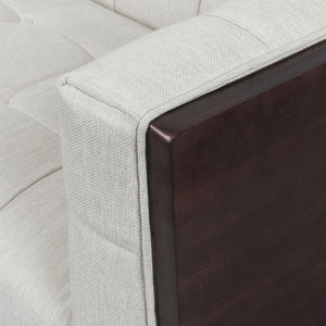 Contemporary Mid-Century Charm 3 Seater Sofa With Button Tufted Waffle Stitching