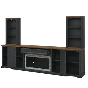3-Piece TV Stand Set with Curved Side Cabinets for TVs Up to 70"