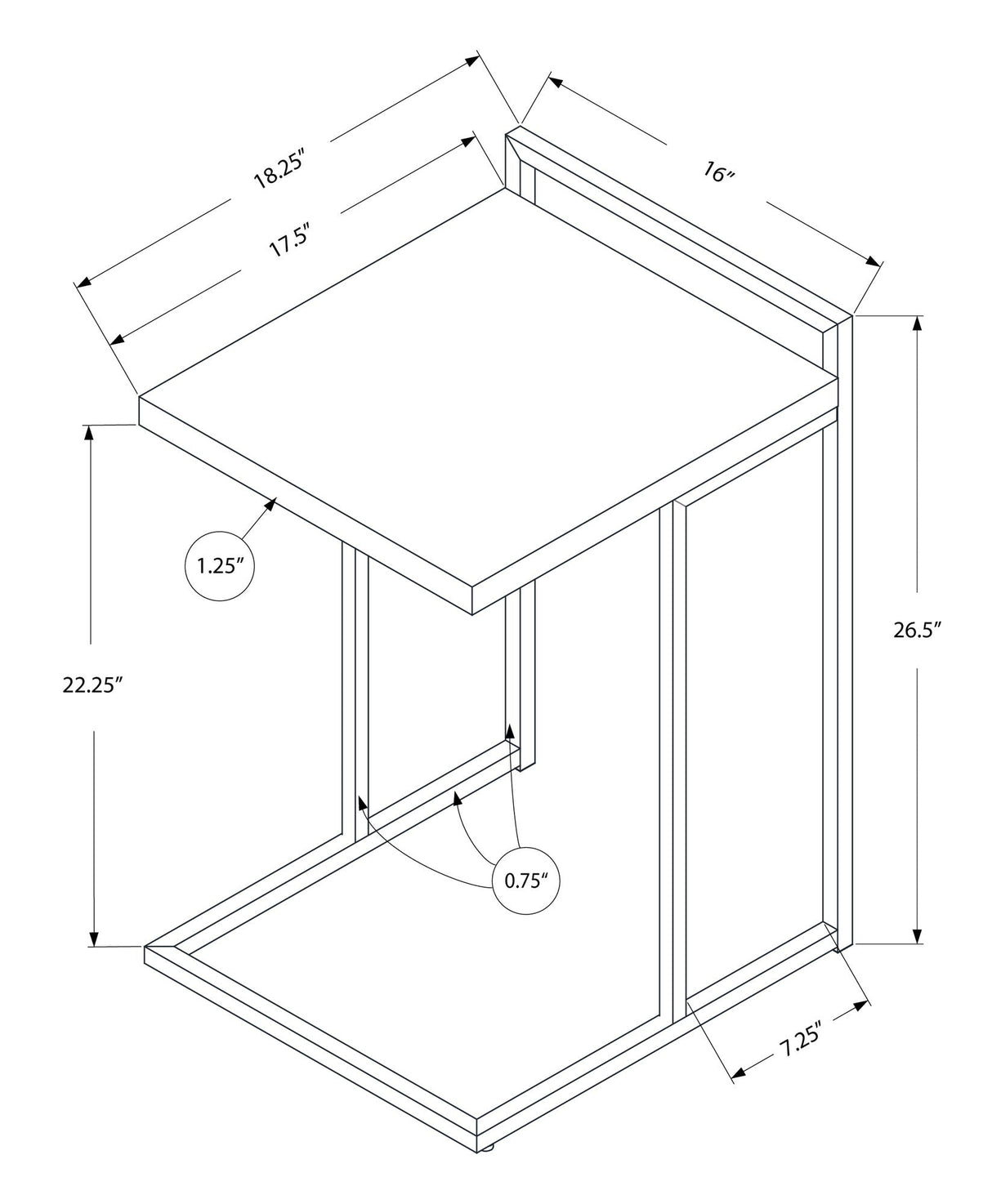 Accent Table, C - Shaped, Contemporary & Modern - Best Buy Furniture