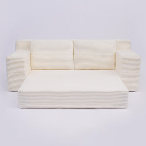 Comfortable Deep Seat Loveseat Sofa Bed, Reversible Cushion With Pillows