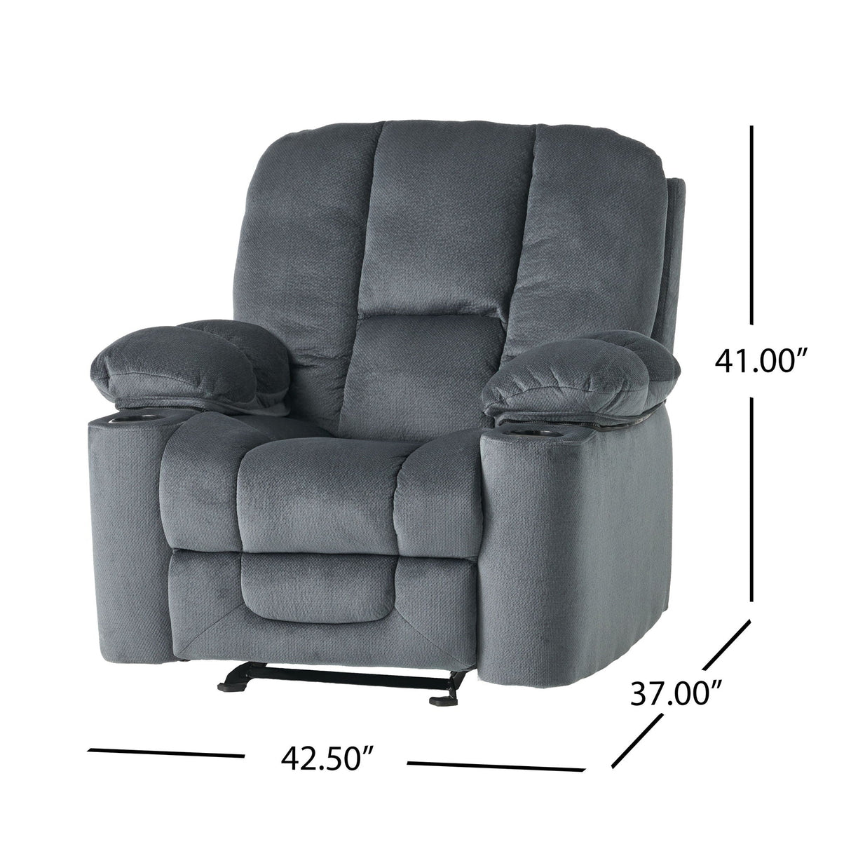 Luxurious Manual Recliner Chair With Skin-Friendly Fabric And Dual Cup Holders - Best Buy Furniture