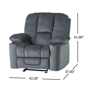 Luxurious Manual Recliner Chair With Skin-Friendly Fabric And Dual Cup Holders - Best Buy Furniture