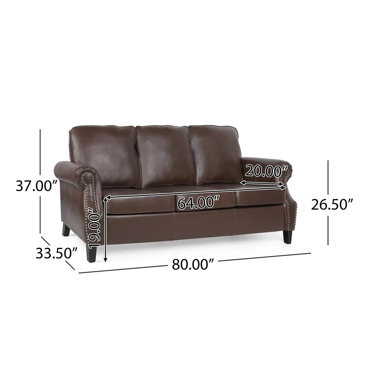 Contemporary 3 Seater Sofa With Nailhead Trim - Best Buy Furniture