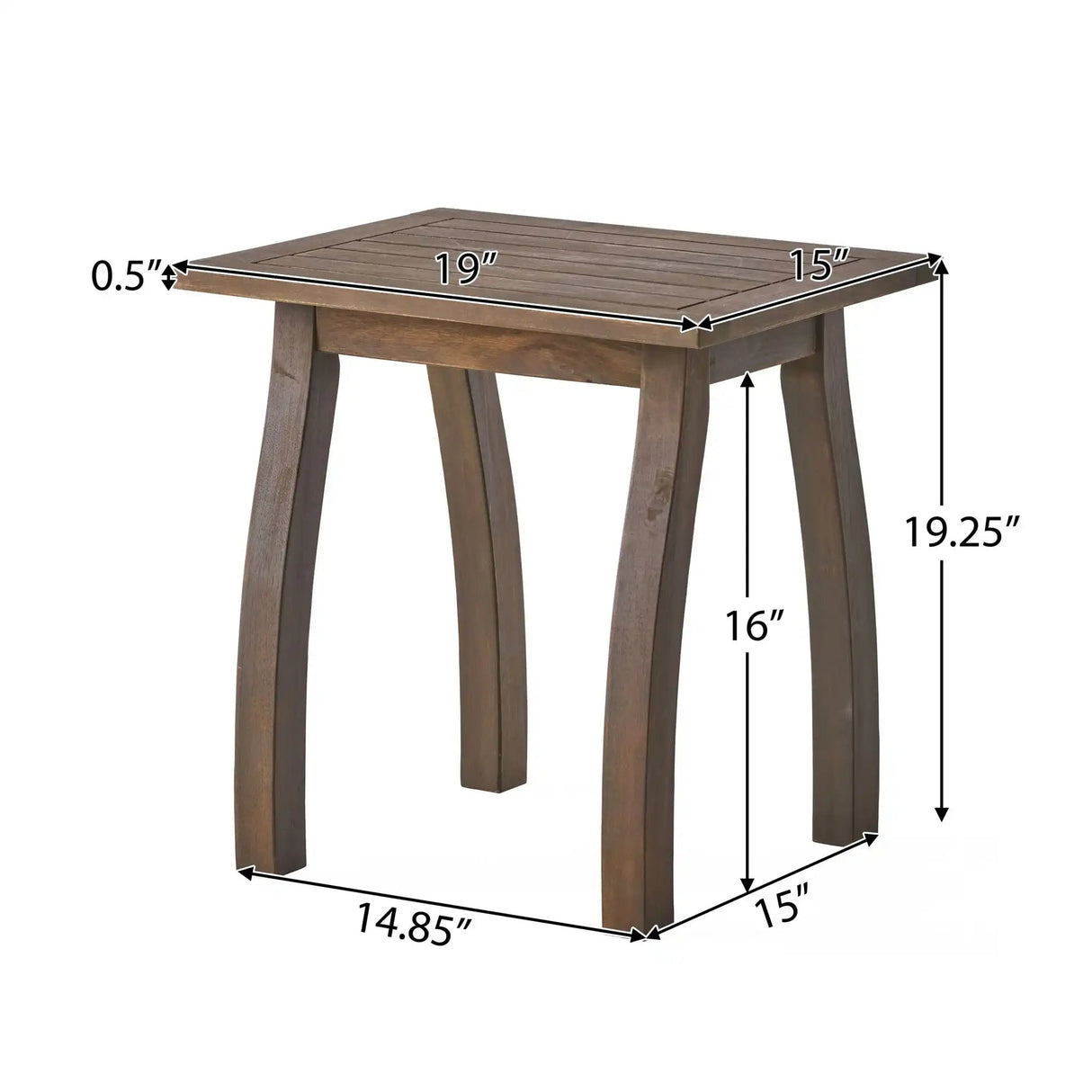 Kinesis - Outdoor Side Table With Slatted Top And Wood Frame - Best Buy Furniture
