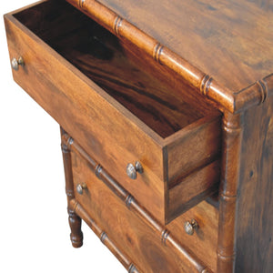 Solid Wood Bamboo 3 Drawer Chest