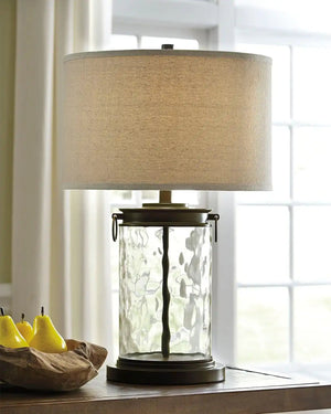 Tailynn - Glass Table Lamp - Clear / Bronze Finish - Best Buy Furniture