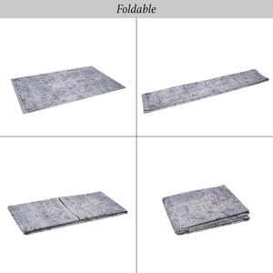 Maval - 8' X 10' Washable Area Rug - Blue / Cream