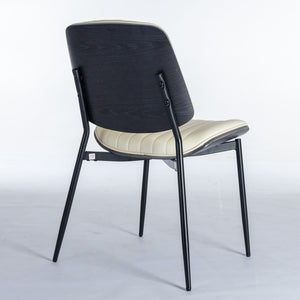 Dining Chairs (Set of 2) Mid-Century Modern Retro Chair With Walnut Bentwood Back Upholstered Seat Metal Legs Adjustable Foot For Kitchen Dining Room Chairs