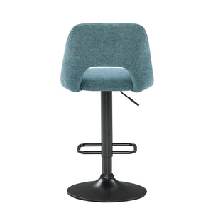 Nuvia Contemporary Adjustable Barstool with Upholstered Swivel Seats, Set of 2
