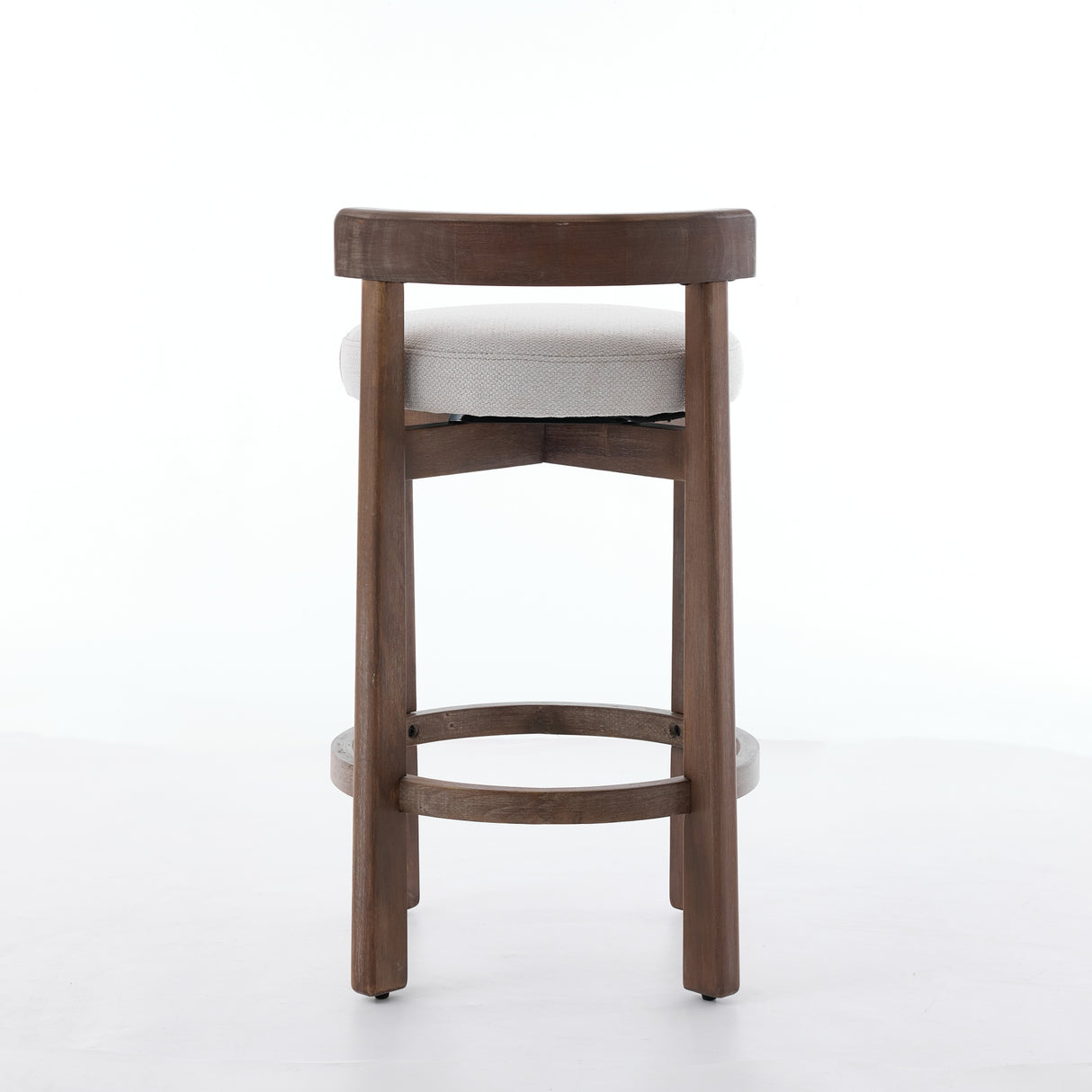 Set of 2 Swivel Counter Stools with Mid-Century Modern Design
