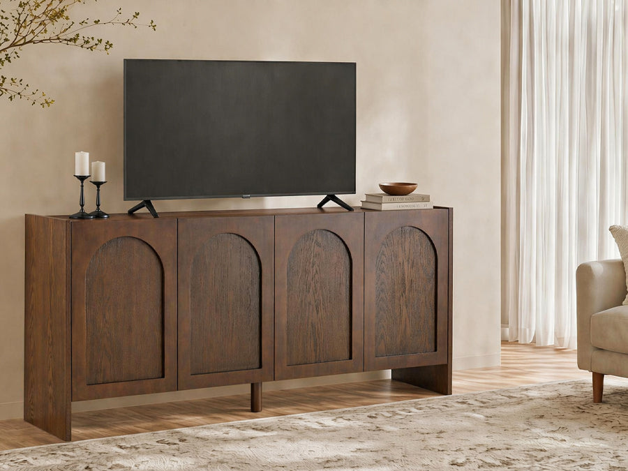 Mid-Century Modern 4-Door Credenza Sideboard