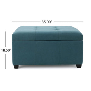 Tufted Square Storage Ottoman, Dark