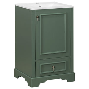 Bathroom Vanity With Sink, Soft Close Door, Adjustable U-Shaped Shelf