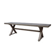 Modern Aluminum Outdoor Dining Bench With X Base - Dark Gray - Best Buy Furniture
