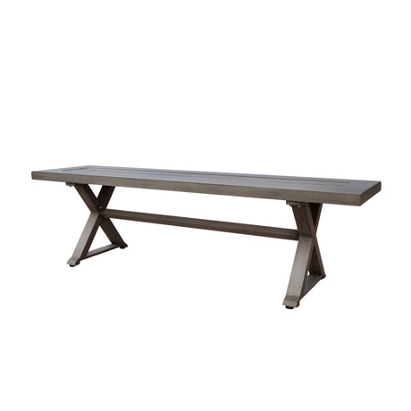 Modern Aluminum Outdoor Dining Bench With X Base - Dark Gray - Best Buy Furniture