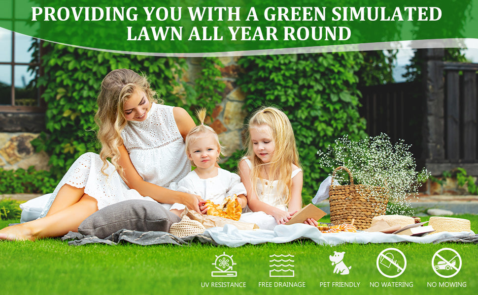 6FTX10FT Outdoor Artificial Grass Runner Rug