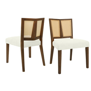 Mid Century Rattan Dining Chair Without Arms Set - Best Buy Furniture