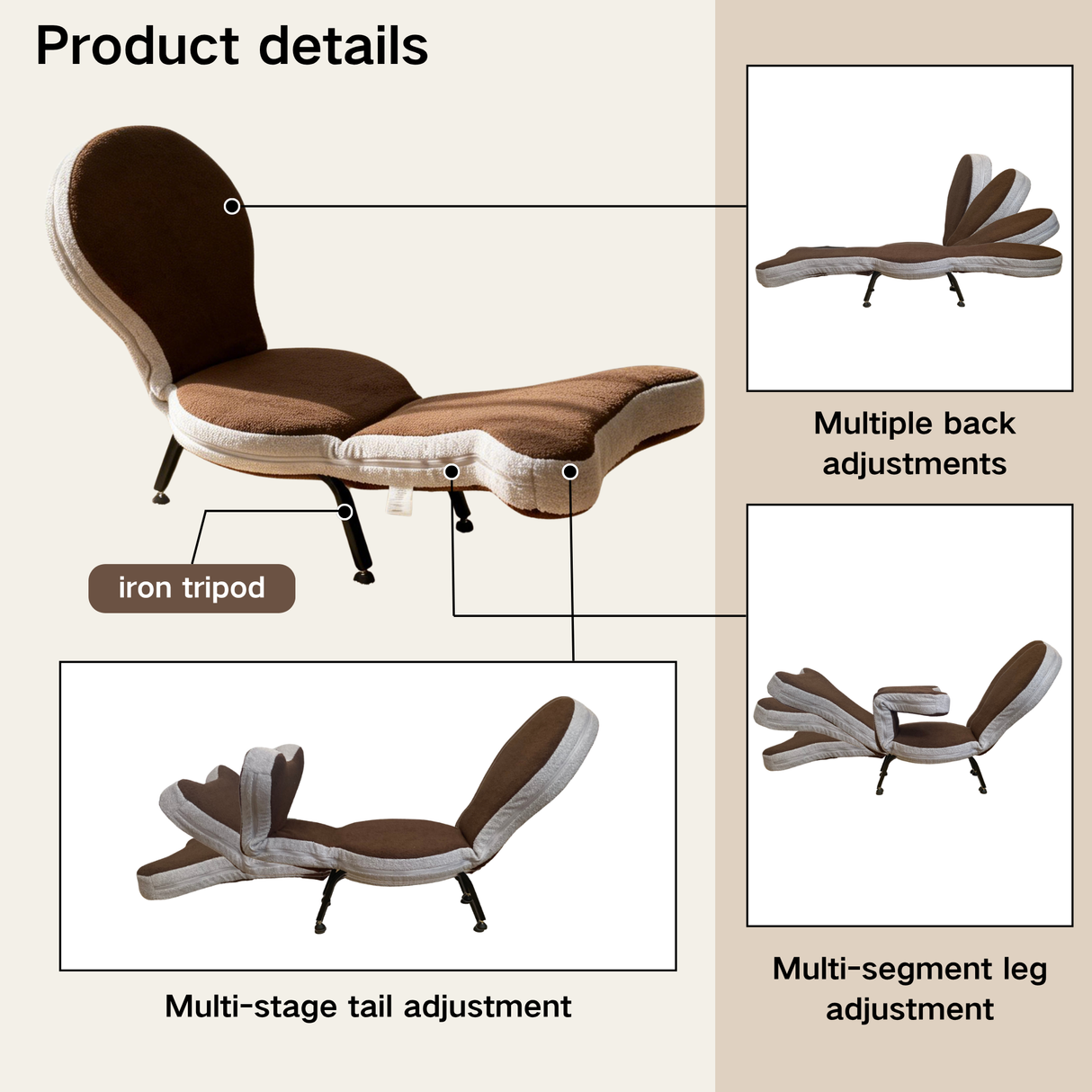 Multi-Functional Foldable Lazy Sofa Chair