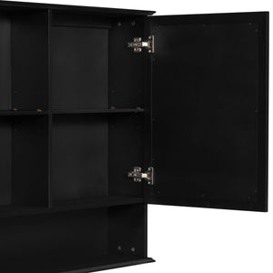 Wall Mounted Bathroom Medicine Cabinet With Double Mirrored Doors