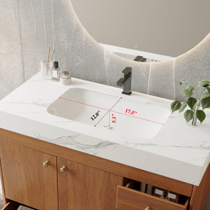 36" Freestanding Bathroom Vanity with Faux Marble Top